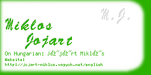 miklos jojart business card